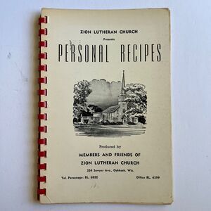 Vintage 1953 Cookbook Personal Recipes from Oshkosh WI Spiral Bound Paperback